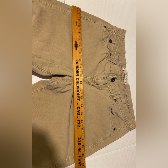 Old Navy size 10 women’s tan corduroy mid-rise stretch bootcut flap pocket jeans - Picture 4 of 10
